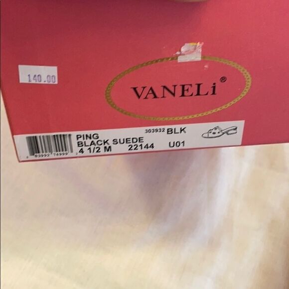 VANELI BLACK SUEDE STUDDED MULES. NEW - Picture 9 of 10